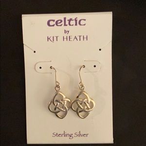 Celtic sterling silver drop earrings.